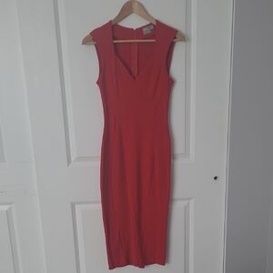 ASOS Red V-Neck Midi Dress